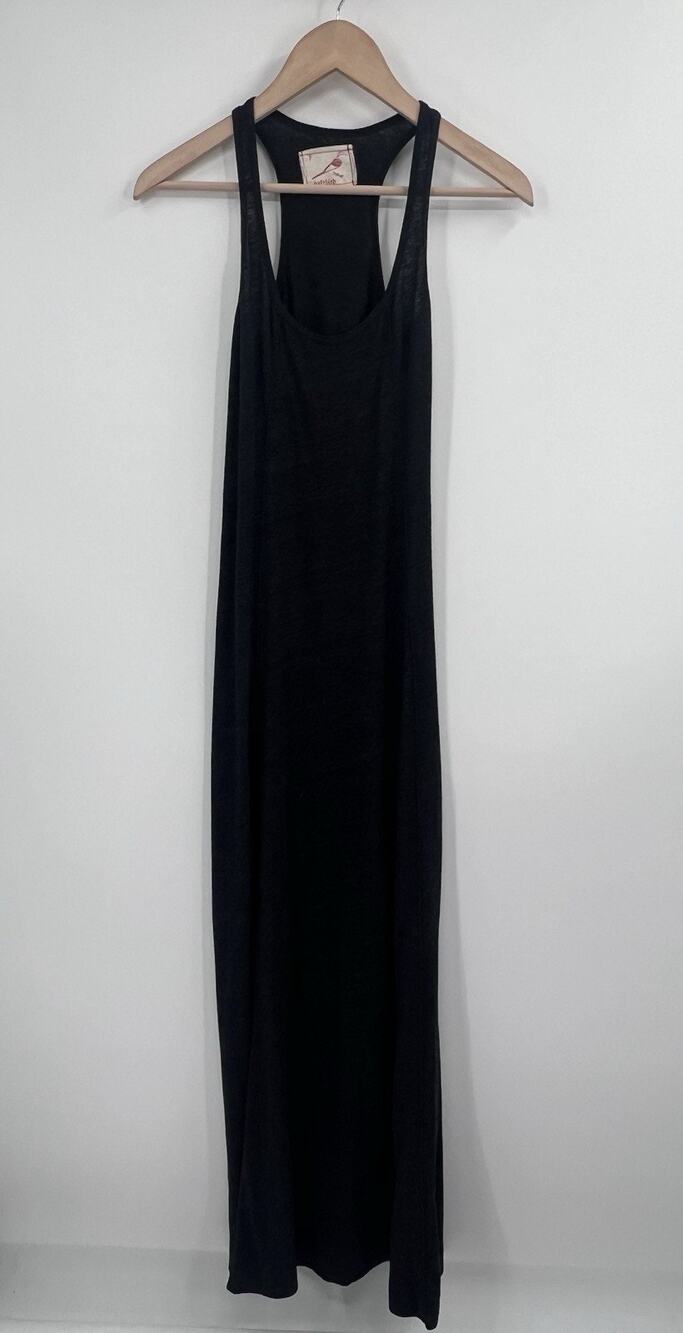 Daftbird Grey Slim Fit Cotton Blend Racer Back Maxi Dress S Made In USA